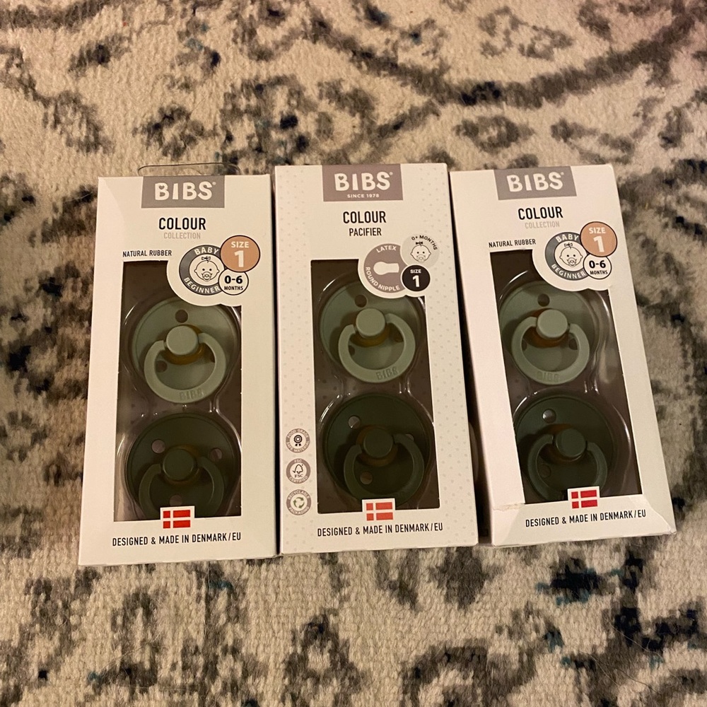 New in Box Bibs Pacifiers